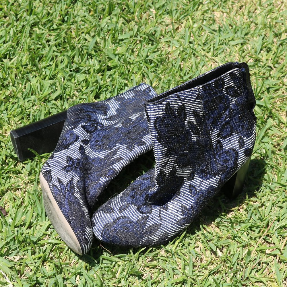 Blue Floral Boots